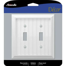 Amerelle 269TTW Wall Plate Cottage 2-Gang Wood Toggle White - $276.61 MXN