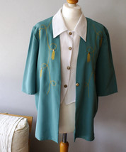 Amazing True Vintage 2 in 1 Green jacket with white Blouse and Collar, 1... - £63.14 GBP