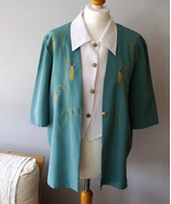 Amazing True Vintage 2 in 1 Green jacket with white Blouse and Collar, 1... - $107.30 CAD