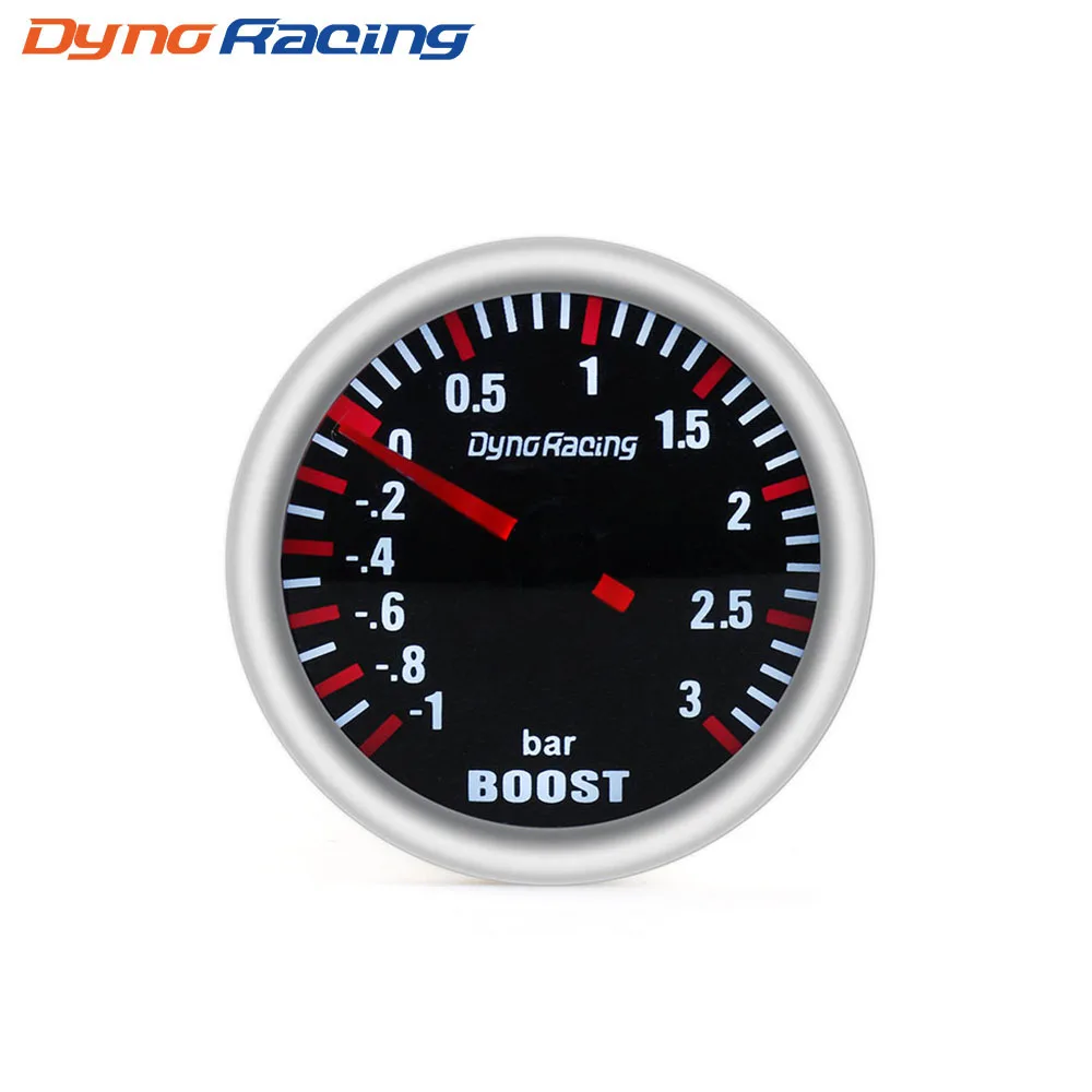 Dynoracing 2&#39;&#39;52MM Turbo Boost Gauge 3 BAR Mechanical White Led Boost Gauge - £11.65 GBP