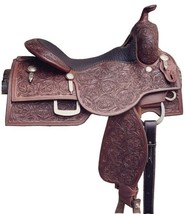 Full Carved Handmade Western Barrel Saddle Softy Chocolate Seat With Tac... - $5,936.28 MXN+