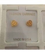 B Initial Heart Shape 14 KT Gold Overlay Pair Earrings   NEW - £9.76 GBP