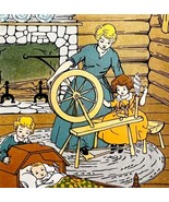 Girl Loom Sewing Lithograph 1924 Art Print Little Sally Dutcher Ephemera... - $29.99