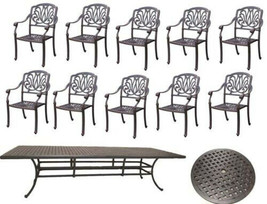 14 piece cast aluminum dining set outdoor patio furniture table and chairs - $4,595.65