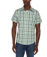Gap Mens Shirt Green Multicolor Plaid Poplin Short Sleeves Chest Pocket - $54.09 CAD