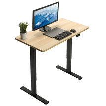VIVO Electric 43 x 24 Stand Up Desk | Light Wood Table Top, Black Frame - £322.39 GBP