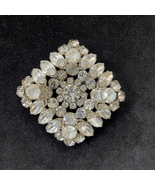 Vintage Rhinestone Brooch Pin 2” Square - $39.95 CAD
