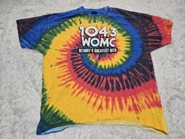 Vintage WOMC 104.3 Detroit Radio Music FM Oldies Tie-Dye Shirt 2XL Distressed - £19.53 GBP