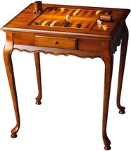Games Table Distressed Antique Brass Maple Olive Ash Burl Rubberwood Waln - £950.43 GBP