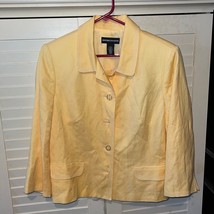 Norton McNaughton butter yellow linen blend women’s blazer/ jacket - $485.04 MXN