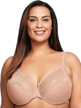 Glamorise Women Plus Size Low Cut Wonderwire Lace Bra Underwire #1240 -34B - £21.07 GBP