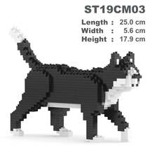 Tuxedo Cats Mini Sculptures (JEKCA Lego Brick) DIY Kit - $46.00