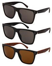 Horn Rimmed Faux Wood Unisex Sunglasses UV Protection Soft Cover Classic Retro - £14.30 GBP