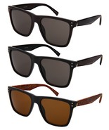 Horn Rimmed Faux Wood Unisex Sunglasses UV Protection Soft Cover Classic... - £14.03 GBP