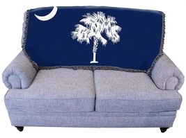 South Carolina State - Palmetto Moon - for Back of Couch or Sofa - Cotton, 61x36 - £52.20 GBP