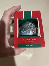 Vintage Hallmark Keepsake Christmas Ornament Granddaughter 1989 Glass Ball NOS - $18.70