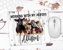 Personalized Office Mouse Pad, Cow Office Accessories, Funny Coworker Gift, Pers - £11.18 GBP