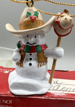 Ornament Christmas  Cowboy Snowman Forget Me Not American Greeting No Stickers - £7.49 GBP