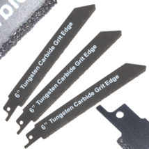 6&quot; 3pk Tungsten Carbide Reciprocating Blades Cast Concrete Hardie Drywall Cement - £11.67 GBP