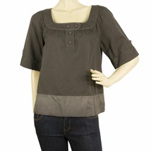 Thomas Burberry Gray Cotton Tunic Shirt Top Blouse w. Buttons size XS - $78.21
