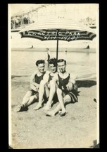 Vintage Photo 1913 Electric Park Roller Coaster Lifeguards Young Men Relaxing - £11.86 GBP