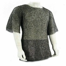 Medieval Chain Mail Shirt Flat Riveted With Flat Washer Chainmail Gift item - $240.85