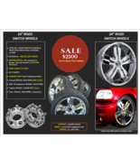 Rozzi Switch 24&quot; Chrome Wheels (24x10) Free 6-Bolt Spacer 24-Inch No Tir... - £2,257.69 GBP