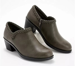Easy Street womens Ry charcoal grey slip-on 2.5&quot; block heel ankle boots ... - $473.59 MXN