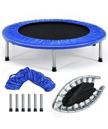 38 Inch Mini Folding Trampoline Portable Leisure Fitness Backboard-Blue ... - $2,468.85 MXN