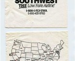 Southwest Airlines THE Low Fare Airline Cocktail Napkin with Route Map 1994 - $10.89