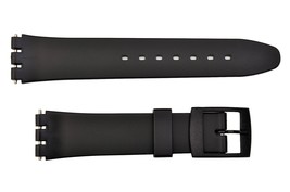 Swatch Replacement 17mm Plastic Watch Band Strap Black - £9.35 GBP