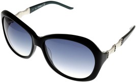 Just Cavalli Sunglasses Women Black Silver Blue Rectangular JC263S 05P - £58.03 GBP