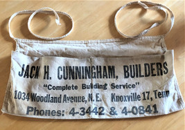 Vintage 50s  Carpenter Apron Cunningham Builders-Knoxville Tenn. 5 Digit... - £15.14 GBP