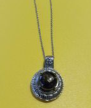 Matrix Silver Shungite Pendant Necklace Magnetic Clasp 20&quot; Retail $65 - £23.56 GBP