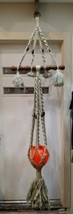 Vintage Very Large Macrame Hanging Planter / Holder 8&#39; c1970s Hippy BoHo... - $138.60