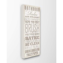Stupell Industries Bathroom Rules Tan and White Distressed Overlay Typography Ca - $47.99