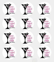 Twelve -&quot;30 Never Looked So Good&quot; Edible Cupcake Toppers - £11.10 GBP