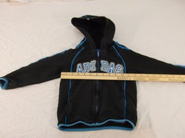 Childrens Infant Adidas 100% Cotton Black Blue Striped Hoodie Full Zippe... - $11.93