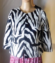 East 5th Women&#39;s Jacket Size S - Black White Zebra Print - Cotton/Spandex Blend - £9.52 GBP