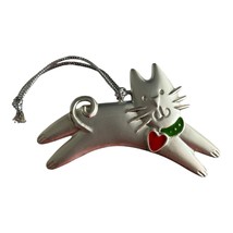 Vtg Russ Berrie Wags to Whiskers Pewter Cat with Heart Ornament – Boxed - $26.52 CAD