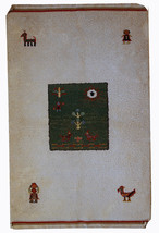 Handmade vintage Persian Gabbeh rug 4.6&#39; x 7&#39; ( 140cm x 215cm ) 1960 - $1,430.00