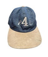 Vintage 90s R4L Denim Blue Jean Hat Cap Yupoong Cotton One Size Suede Brim - $49.50