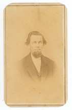 Antique CDV Circa 1860s Kilby Handsome Man With Chin Puff Beard Huntington, IN - £9.54 GBP