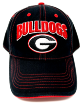 UNIVERSITY OF GEORGIA BULLDOGS TEXT LOGO BLACK ADJUSTABLE CURVED BILL HA... - £17.14 GBP