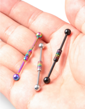 1PC 14G Surgical Steel Colorful Industrial Barbell Helix Piercing - £5.39 GBP