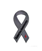 Awareness Ribbon Diabetes Awareness Embroidered Iron On Patch 3.9&quot; x 1.6&quot; Gifts  - £6.27 GBP
