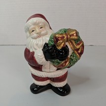 Fitz And Floyd Essentials Santa Claus Stacked Salt And Pepper Shakers Ceramic - $16.83