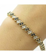 Antique 5.75Ct Black &amp; White Diamond 14K Yellow Gold Finish Accent Link ... - €154,84 EUR