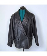 Vintage 1980s Valentino Pelle Black Leather Jacket - Size Medium - $84.15