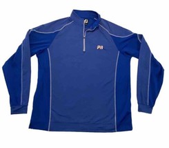 Footjoy Performance Golf 1/4 Zip Pullover Blue Mens Large Quick Dry Stre... - £18.26 GBP